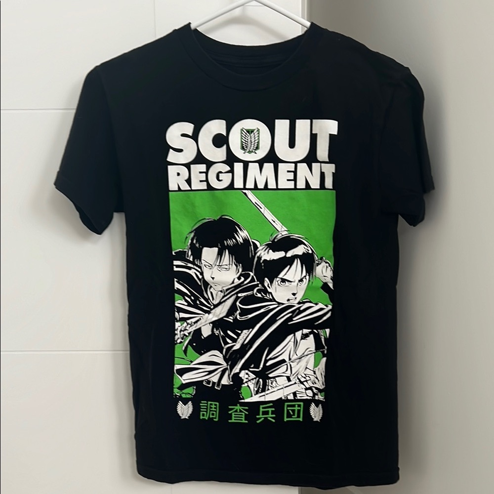 Attack on Titan 100% COTTON Scout Regiment T-Shirt - Black & Green